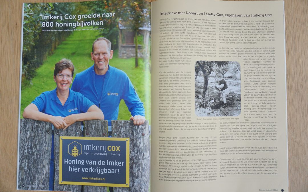 Imkerij Cox in de Nederlandse Bijenhoudersvereniging